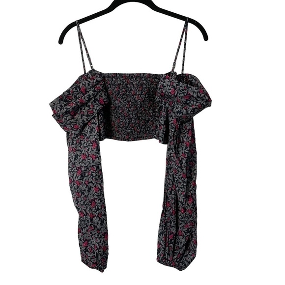 Lovers + Friends Pearl Top, Blue Floral Multi, Size S - Picture 8 of 11